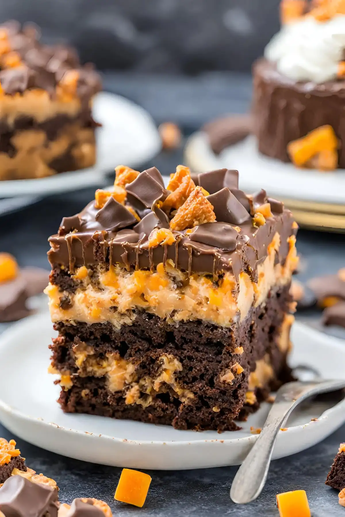 Making the Butterfinger Poke Cake