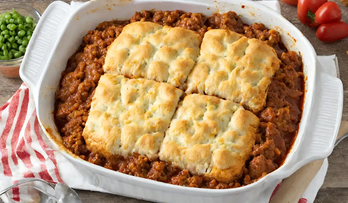 Sloppy Joe Casserole With Biscuits