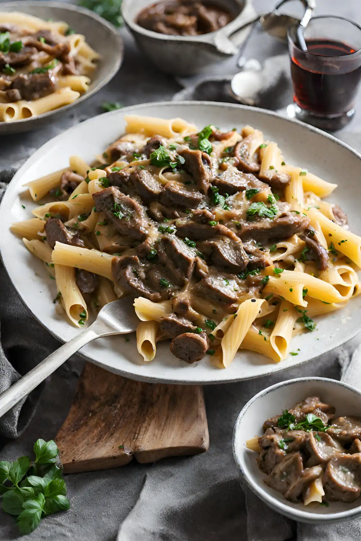 Spicy Steak and Mushroom Pasta